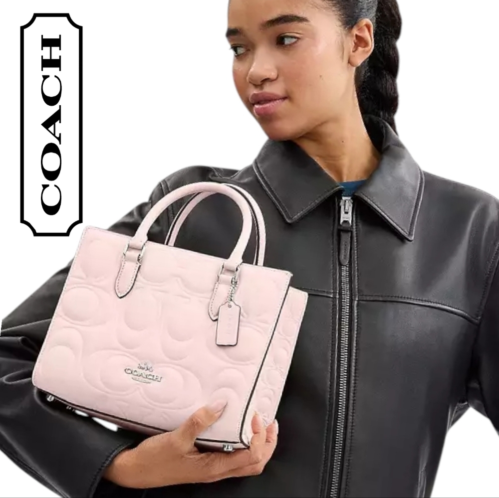 Coach Blush Pink Quilted C Pink Tote Silver Hardware- Bag Only